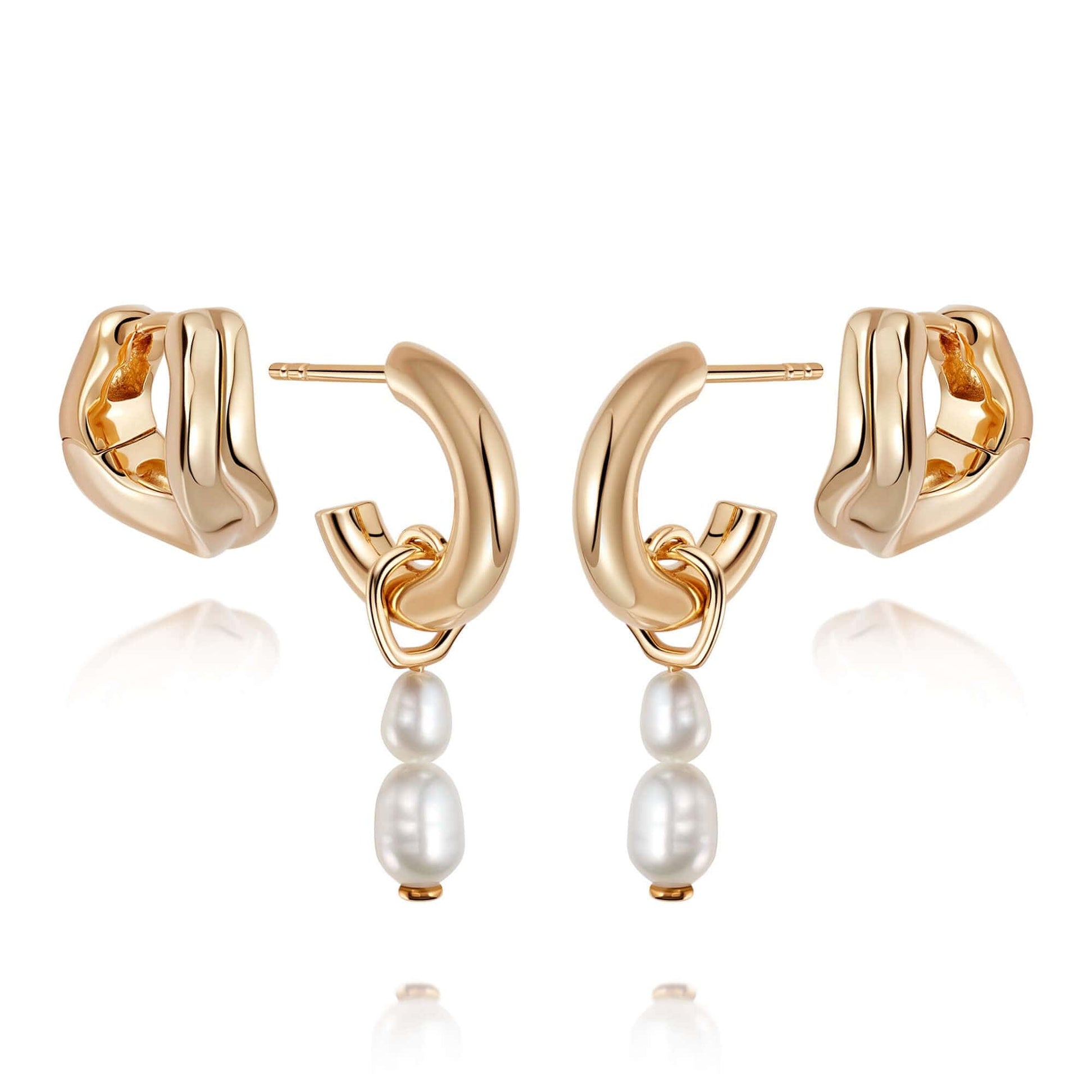 Perfect Pearls Earring Stack 18ct Gold Plate