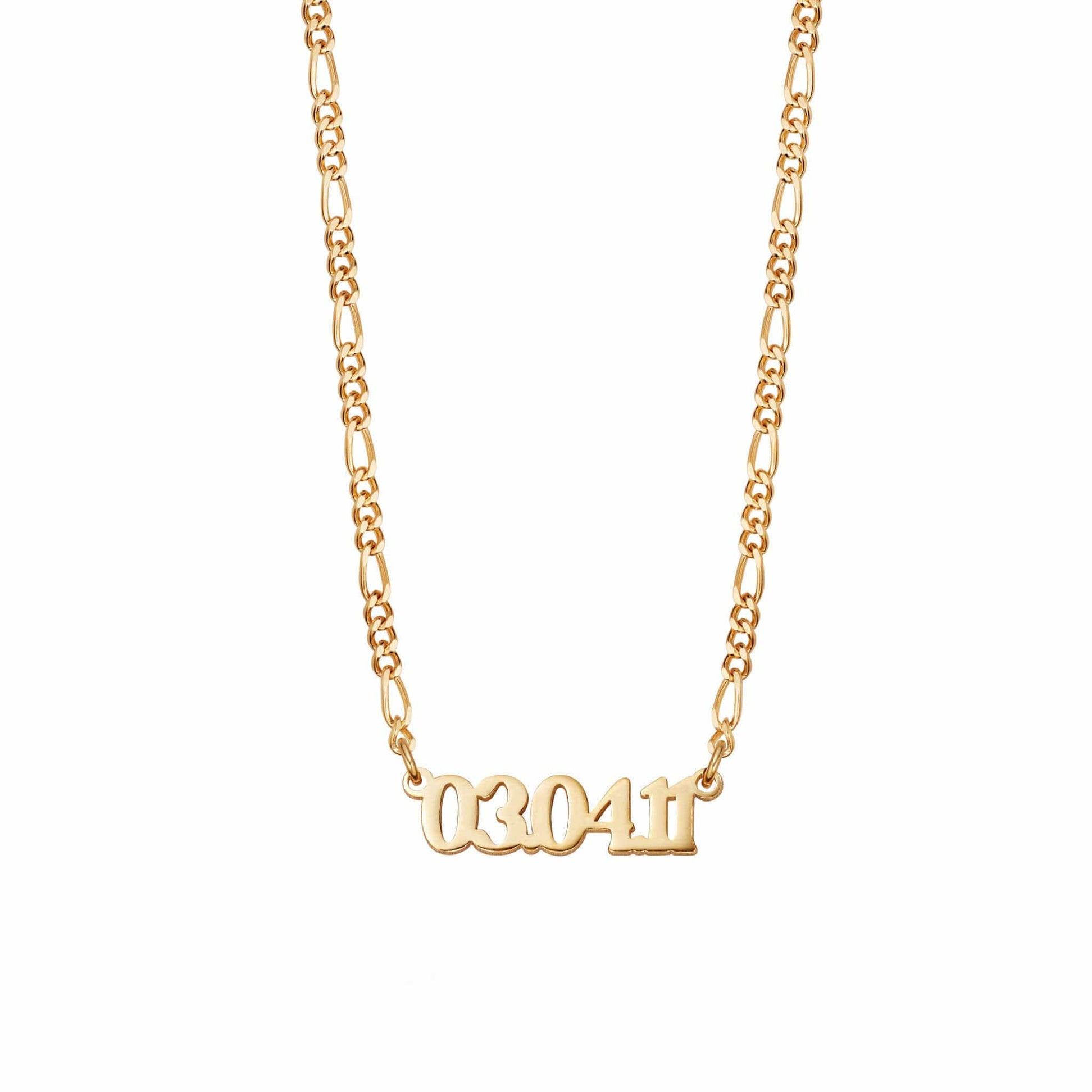 Personalised Date Necklace 18ct Gold Plate