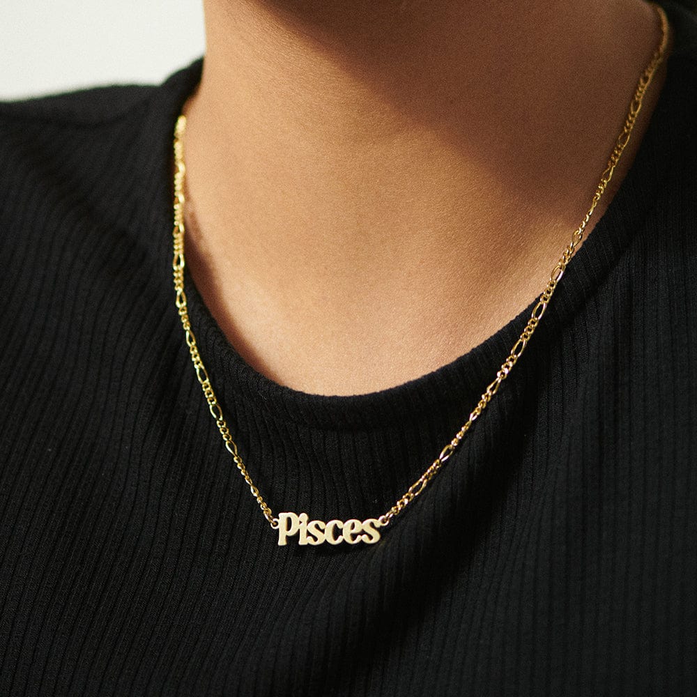 Pisces Zodiac Necklace 18ct Gold Plate