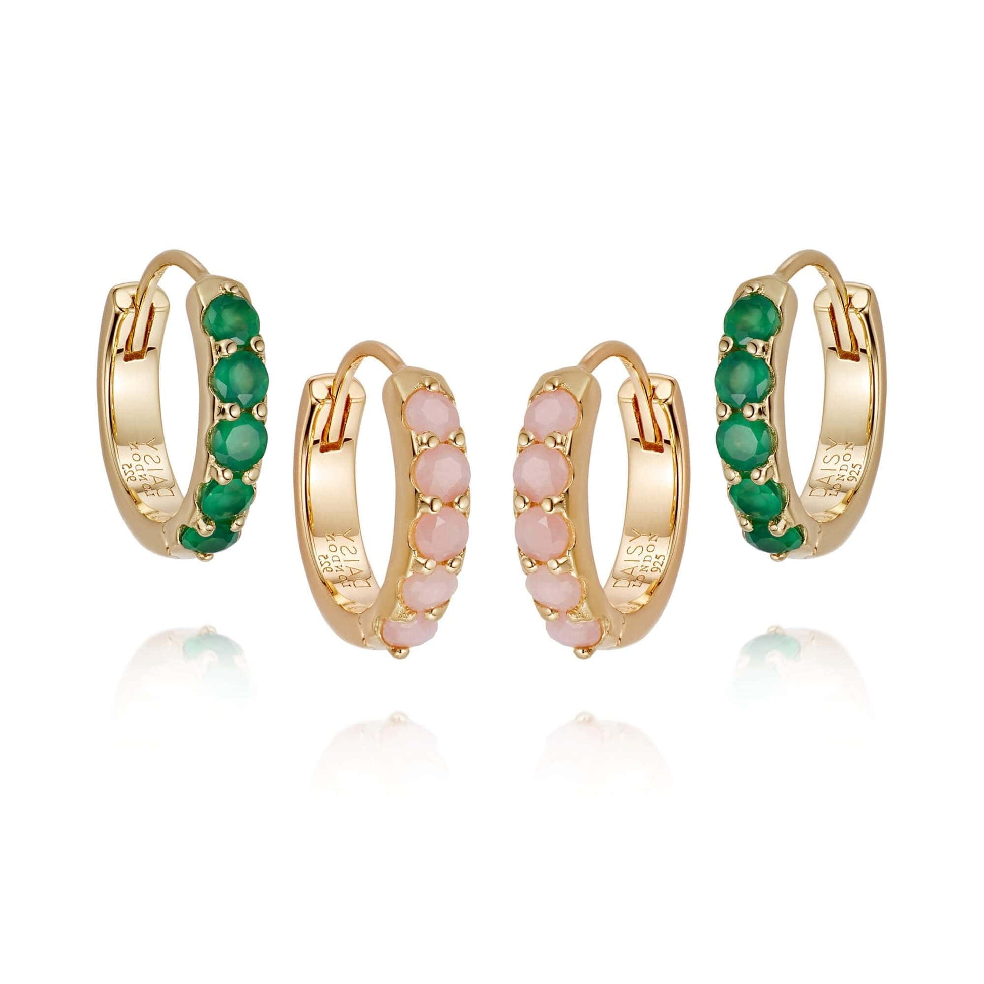 Pop Of Colour Huggie Earring Stack 18ct Gold Plate