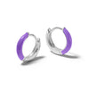 Purple Huggie Hoop Earrings Sterling Silver