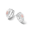 Rhodochrosite Huggie Hoop Earrings Sterling Silver