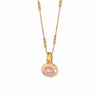 Rhodochrosite Pendant Necklace 18ct Gold Plate