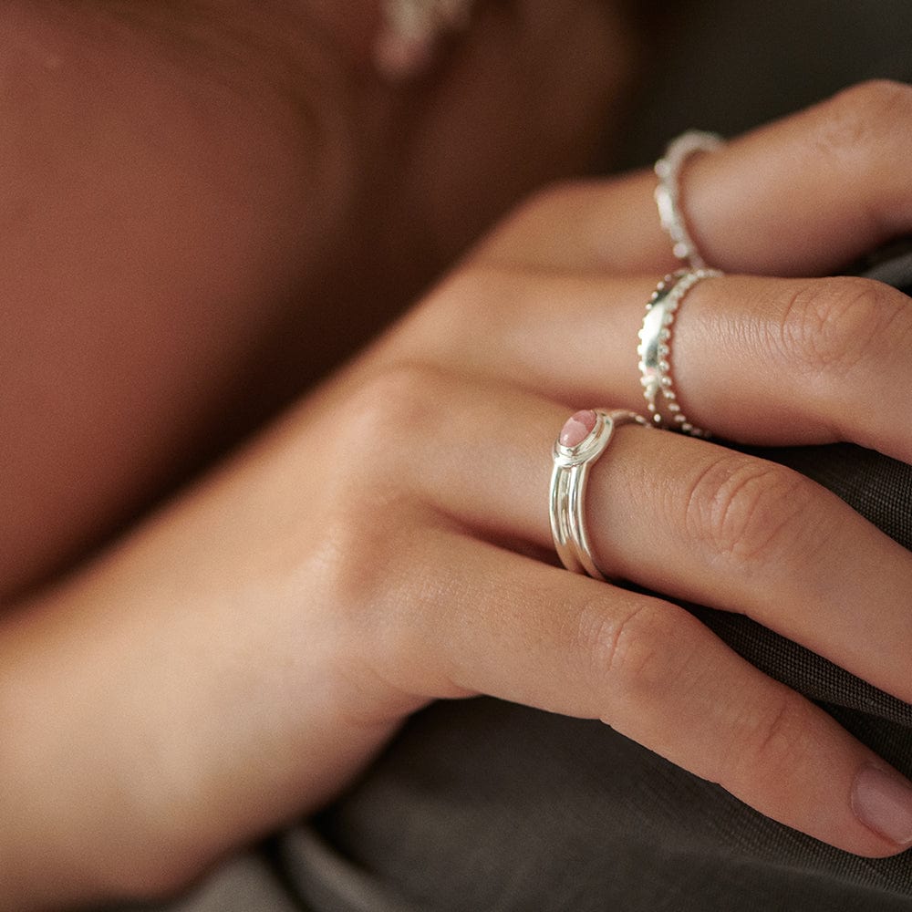 Rhodochrosite Ring Sterling Silver