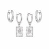 Rising Sun & Huggie Earring Set Sterling Silver