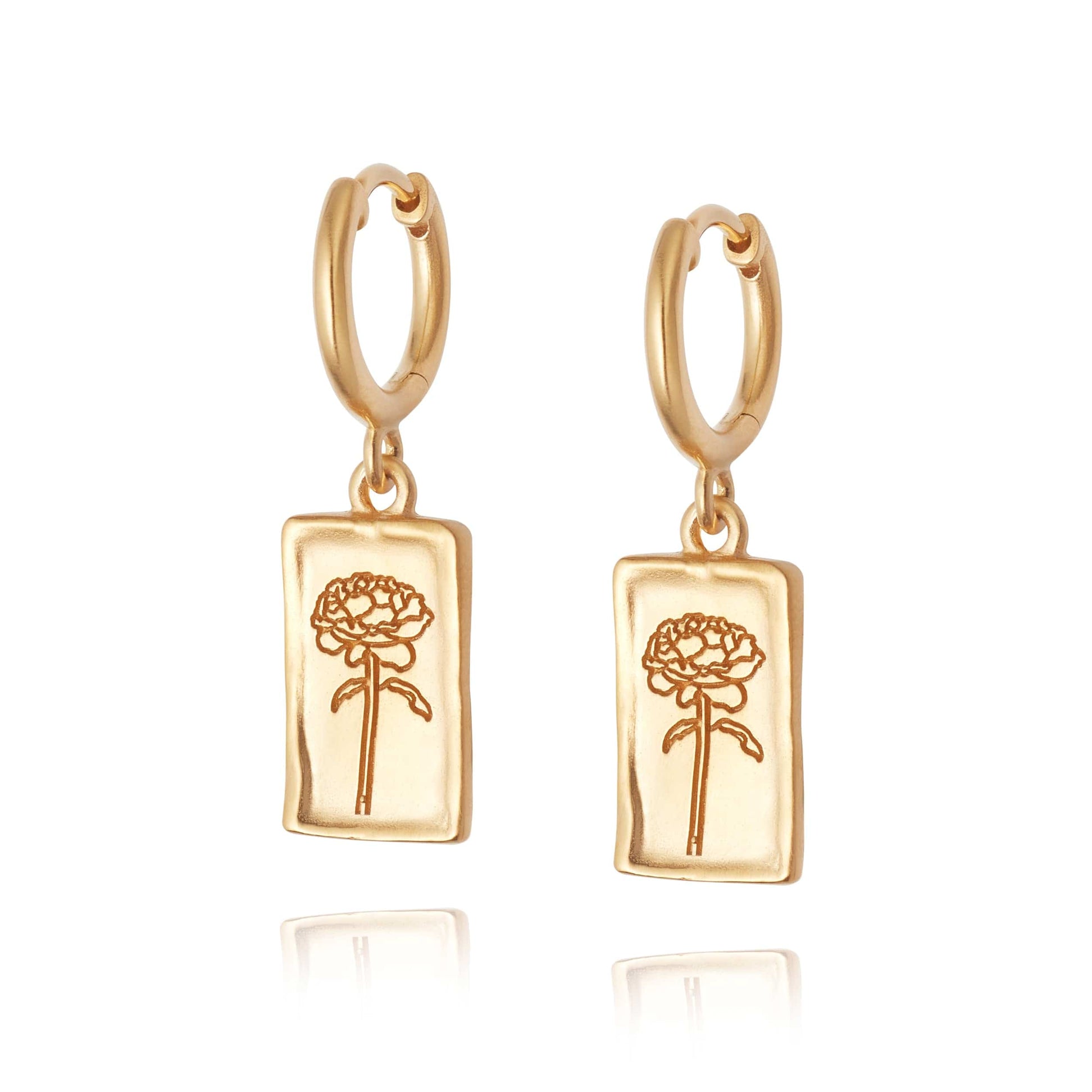 Rose Drop Earrings 18ct Gold Plate