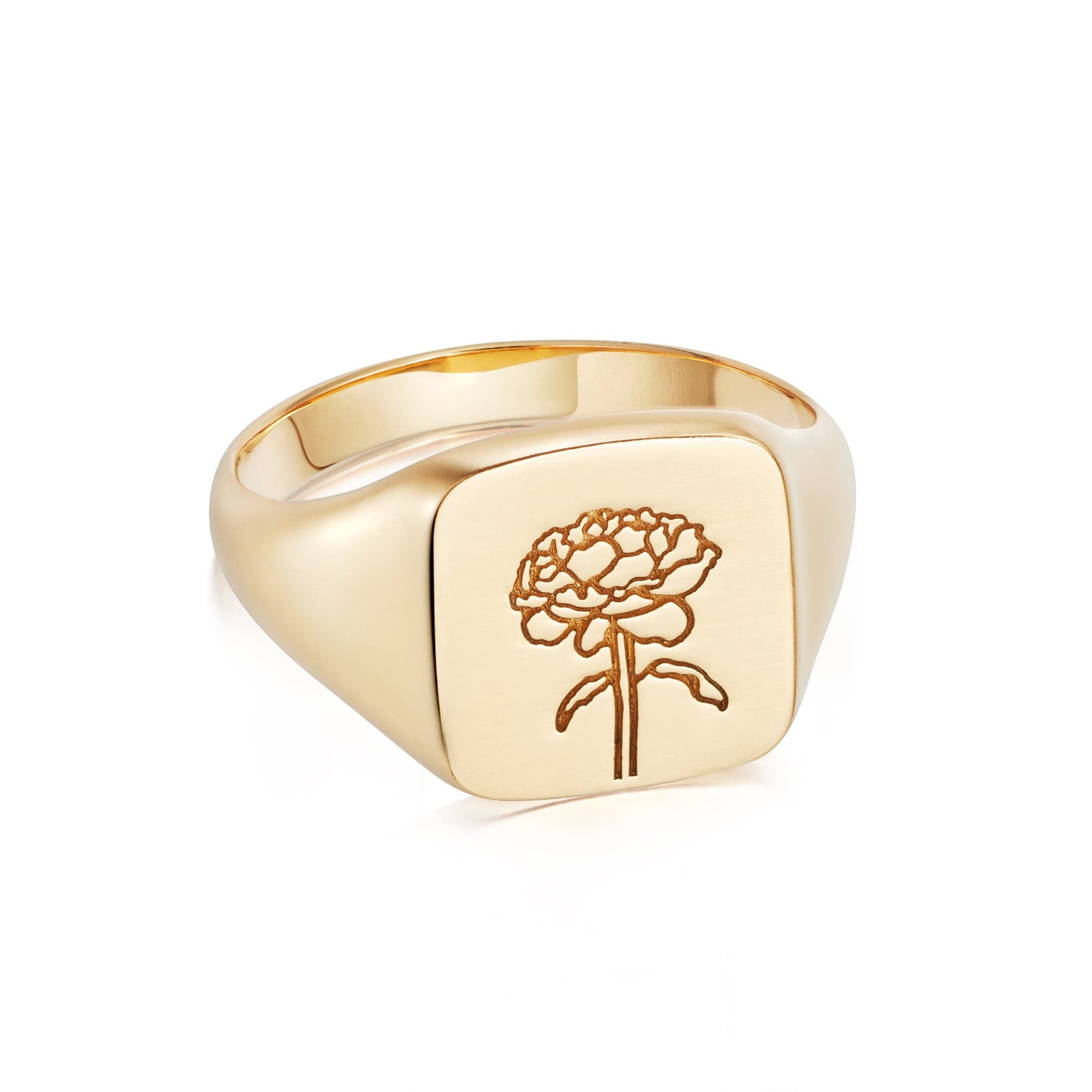 Rose Signet Ring 18ct Gold Plate