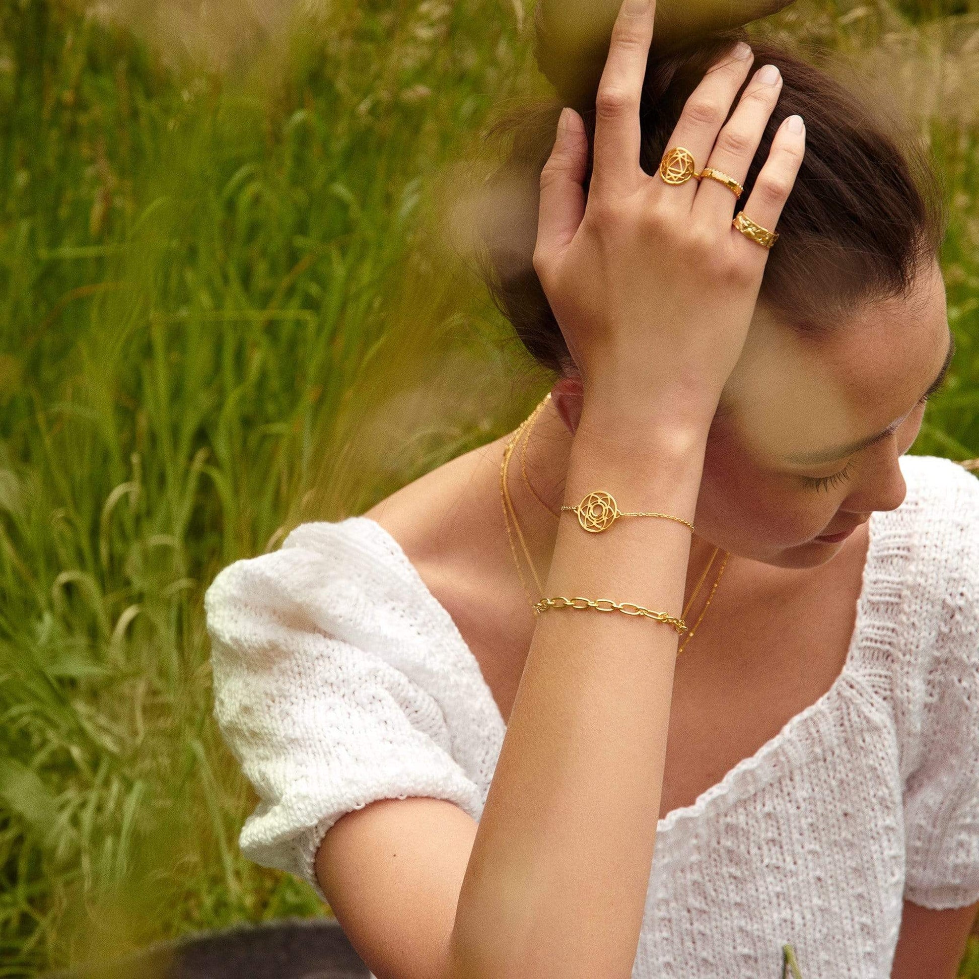 Sacral Chakra Chain Bracelet 18ct Gold Plate