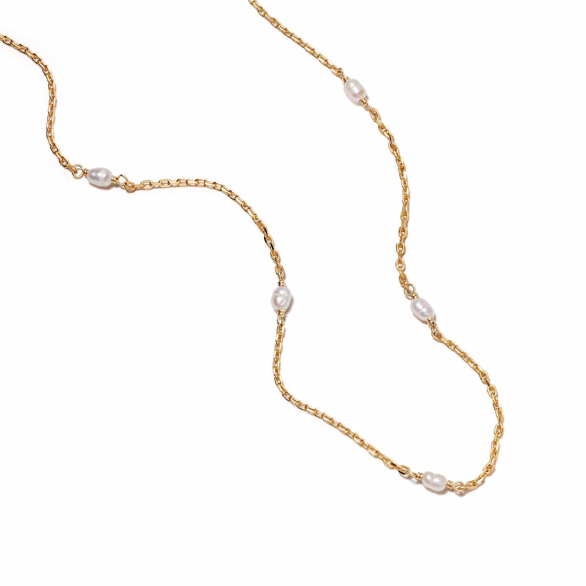 Seed Pearl Chain Necklace 18ct Gold Plate – Daisy London