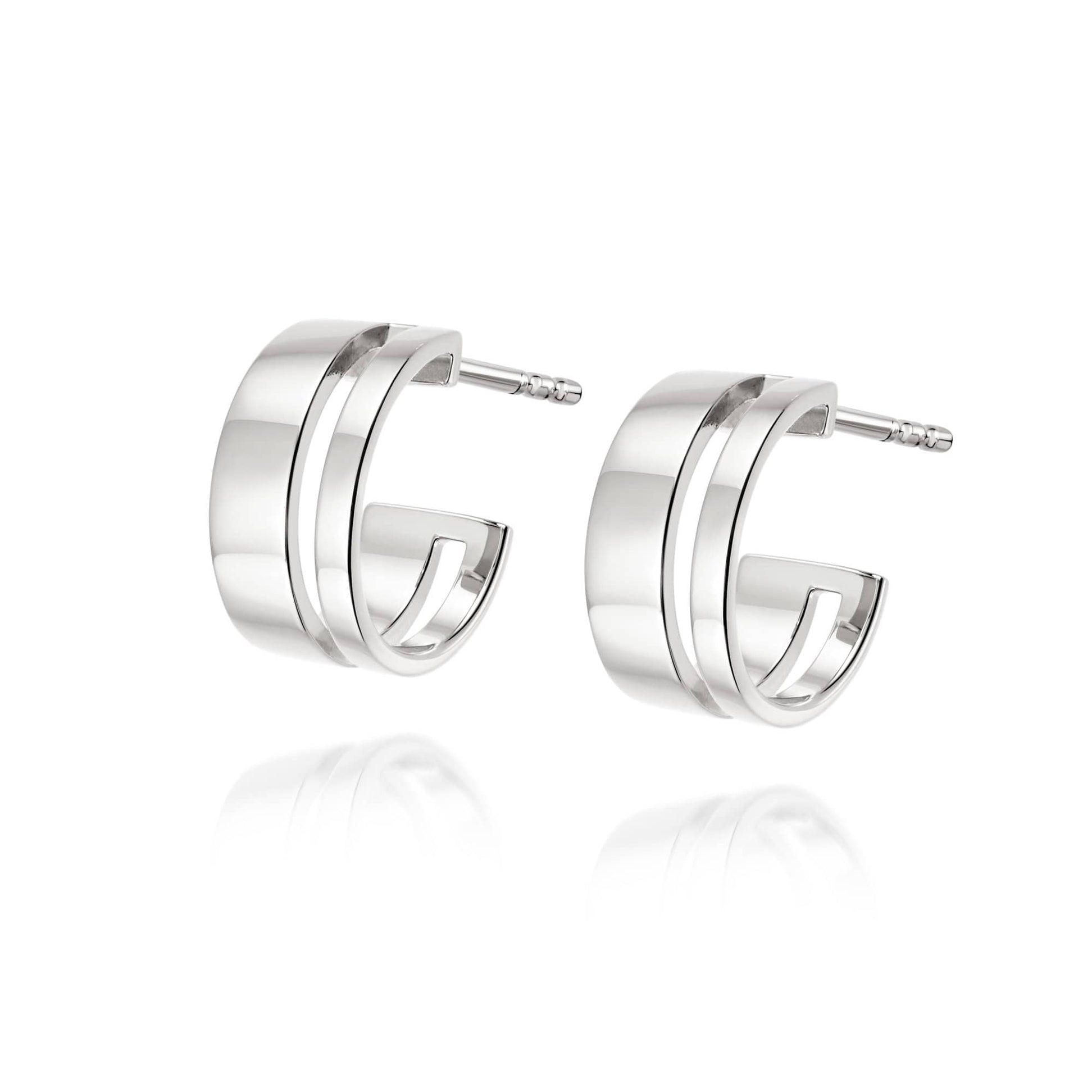 Serena Huggie Hoop Earrings Sterling Silver