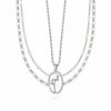 Silver Orchid Necklace Layering Set