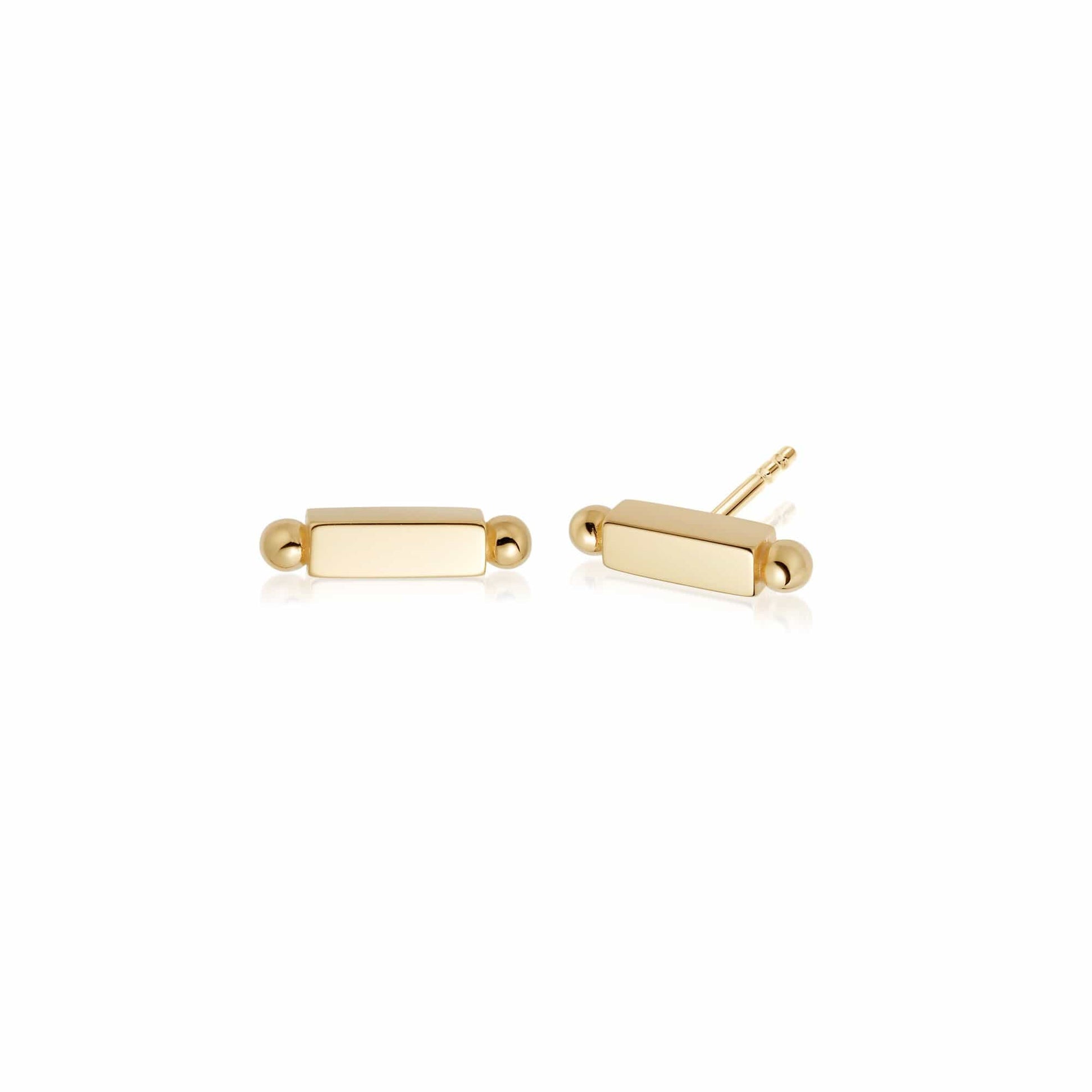 Stacked Bar Studs 18Ct Gold Plate