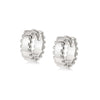 Beaded Huggie Hoop Earrings Sterling Silver