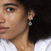 Beaded Huggie Hoop Earrings Sterling Silver