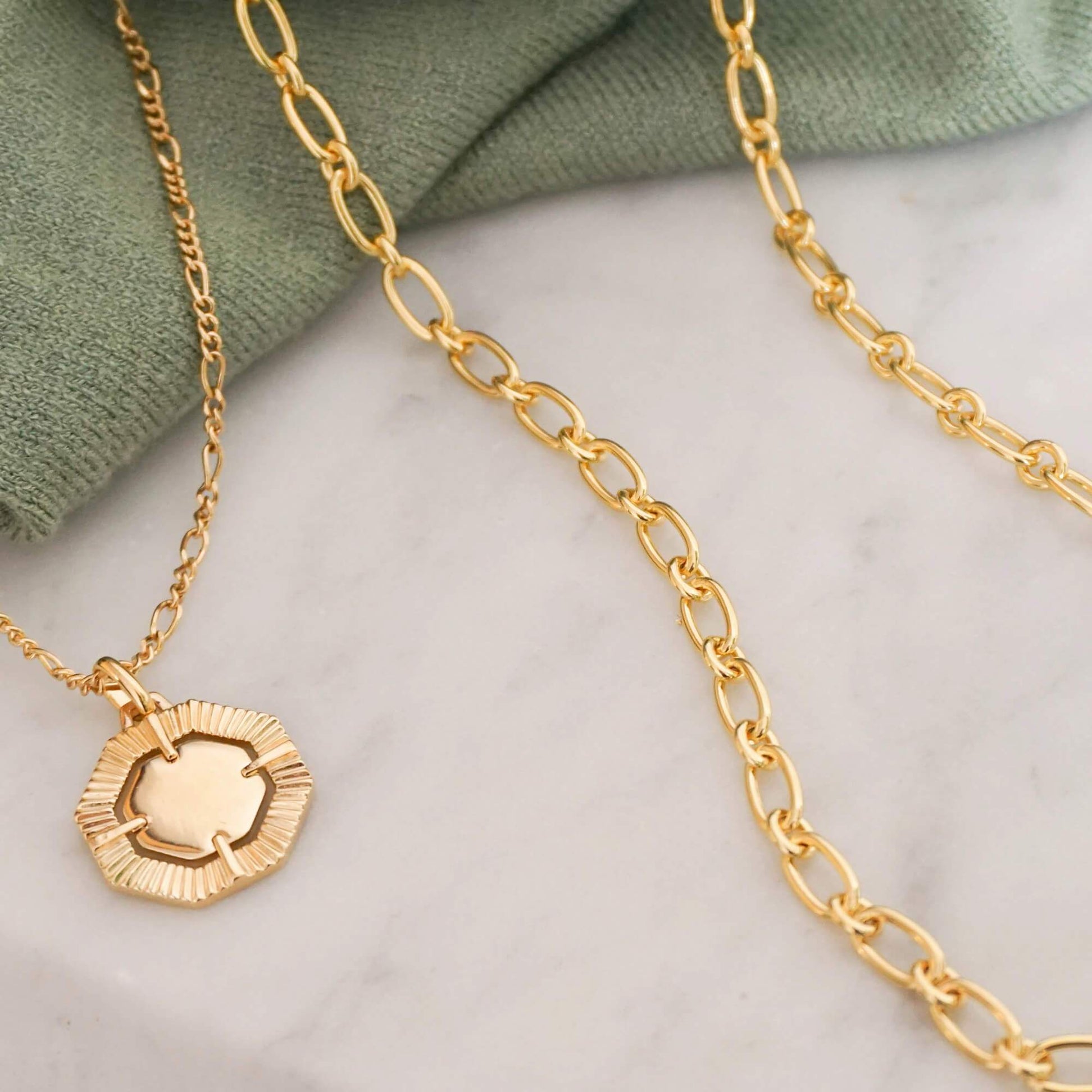 Chunky Linked Chain Necklace 18ct Gold Plate