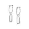 Stacked Rope Charm Earrings Sterling Silver