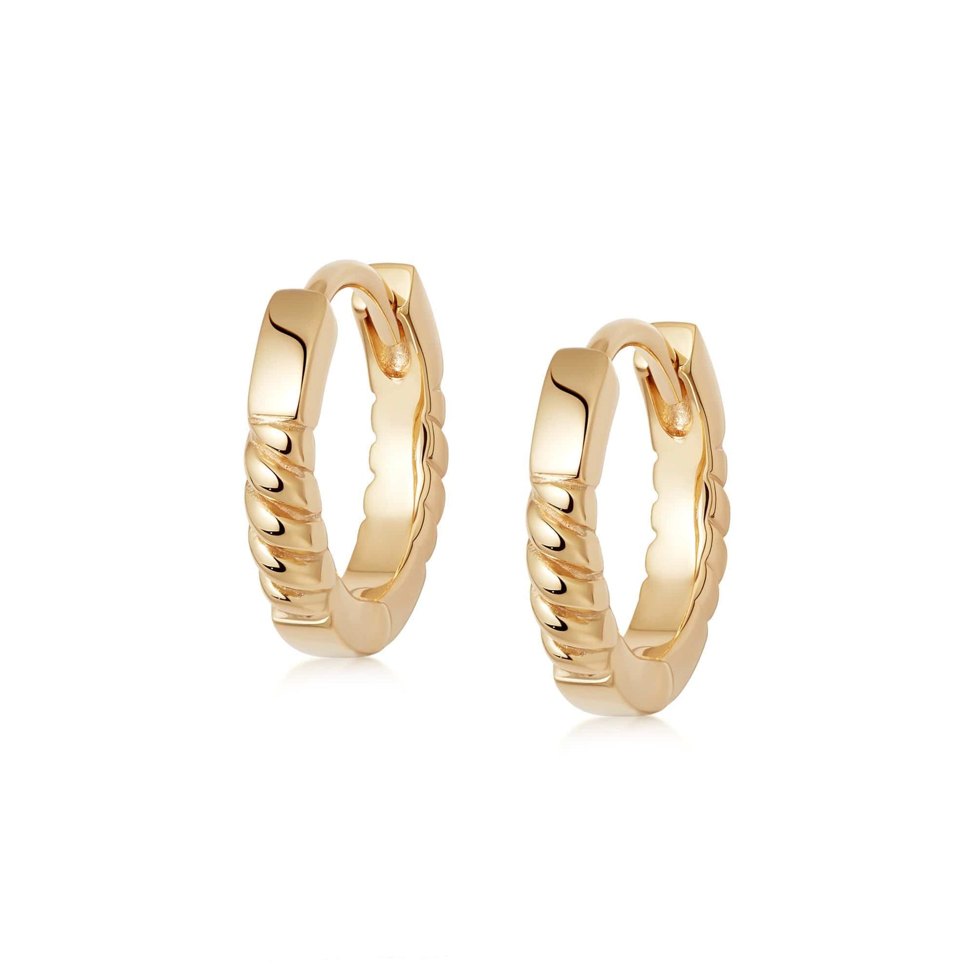 Rope Huggie Hoop Earrings 18ct Gold Plate