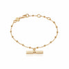 T Bar Bobble Bracelet 18ct Gold Plate