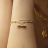 T Bar Bobble Bracelet 18ct Gold Plate