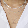 T Bar Bobble Chain Necklace Sterling Silver