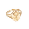 Sunflower Signet Ring 18ct Gold Plate