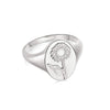 Sunflower Signet Ring Sterling Silver