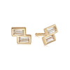 Tetris Sparkle Stud Earrings 18ct Gold Plate