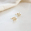 Tetris Sparkle Stud Earrings 18ct Gold Plate