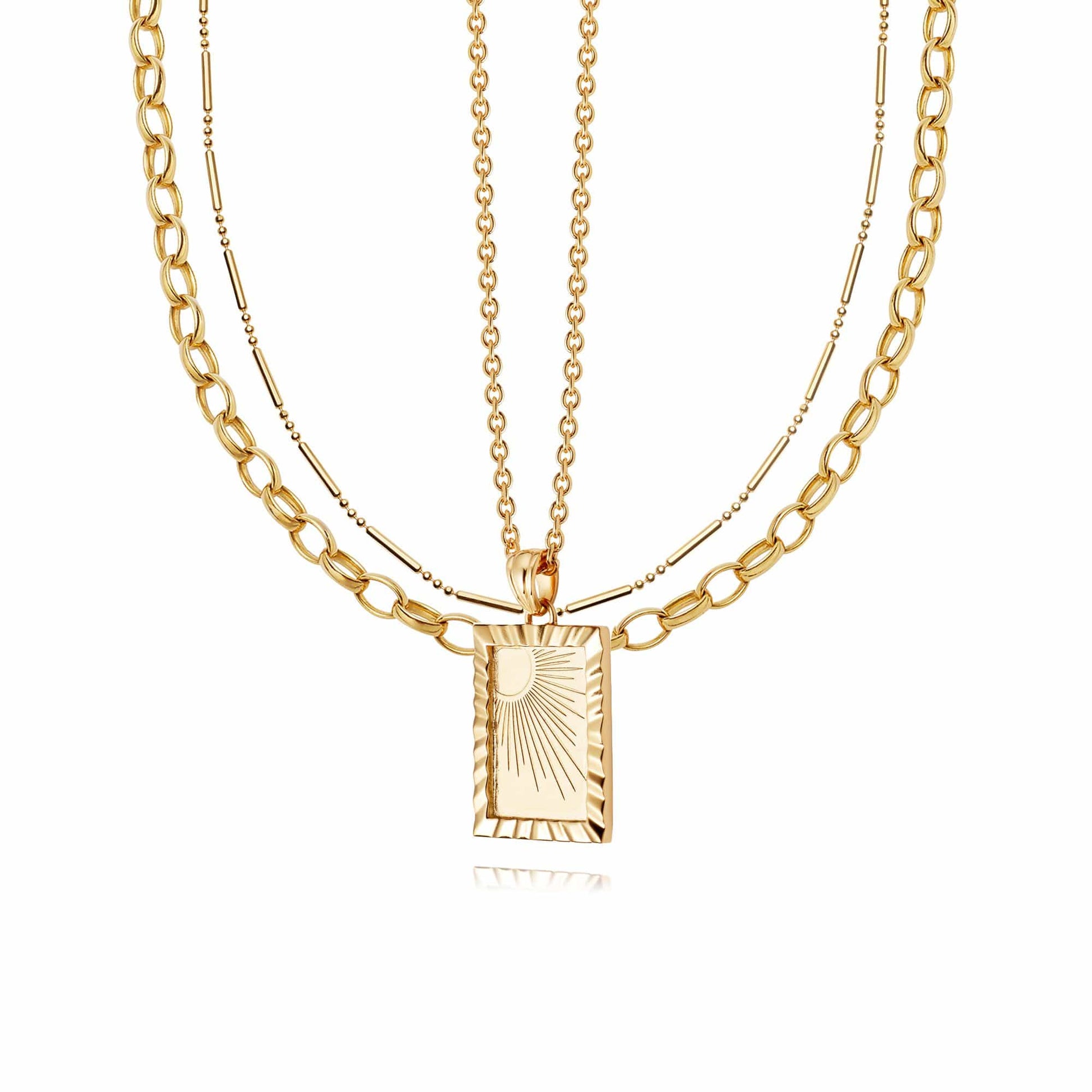 The 'Can't Go Wrong' Necklace Layering Set 18ct Gold Plate