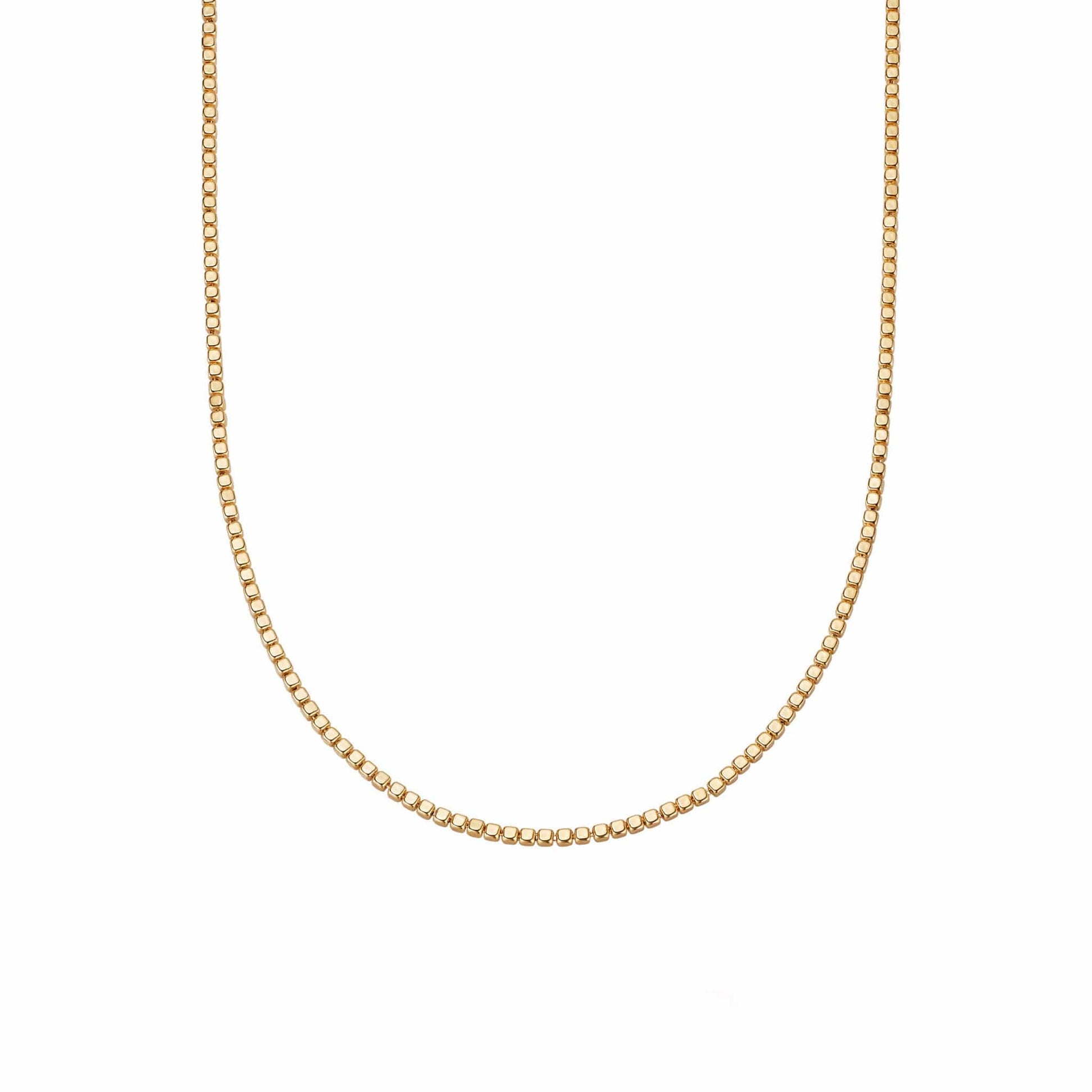 Thin Beaded Necklace 18ct Gold Plate