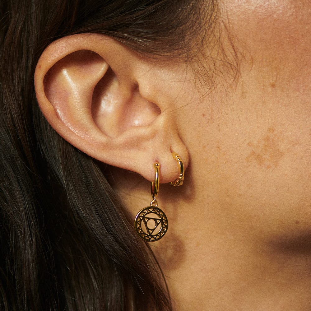 Throat Chakra Earrings 18ct Gold Plate