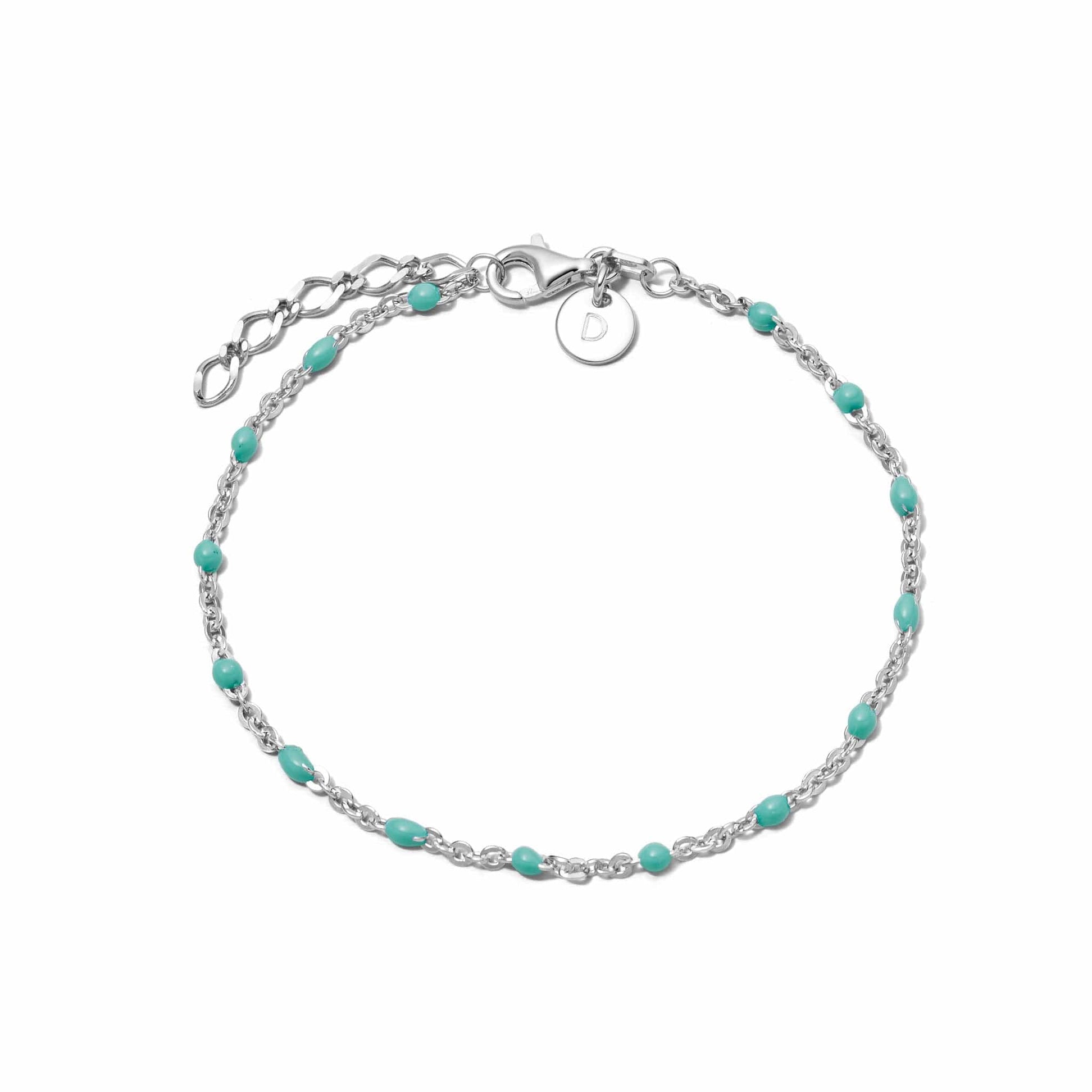 Treasures Turquoise Beaded Bracelet Sterling Silver