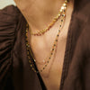 Treasures Black Beaded Necklace 18ct Gold Plate