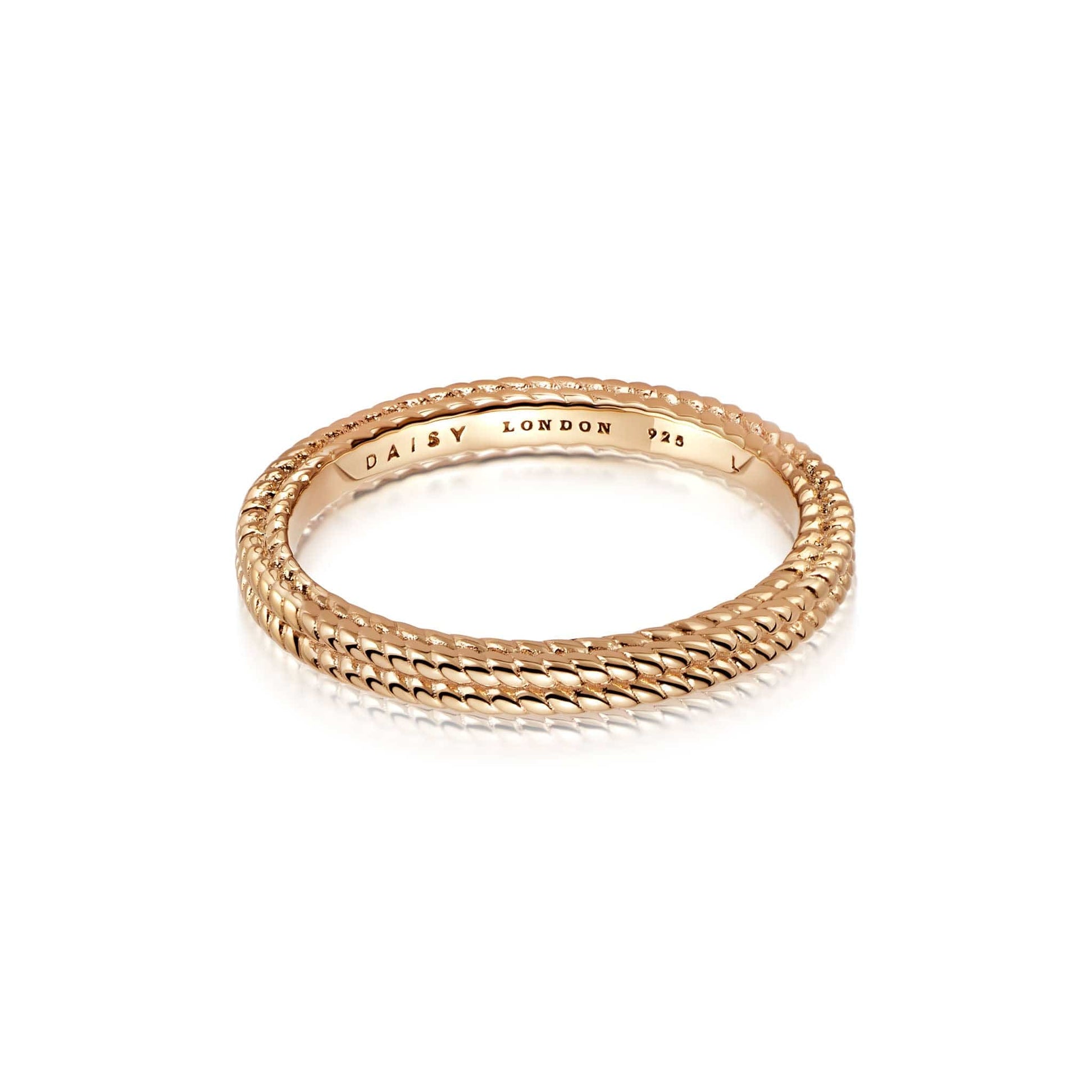 Double Rope Stacking Ring 18ct Gold Plate