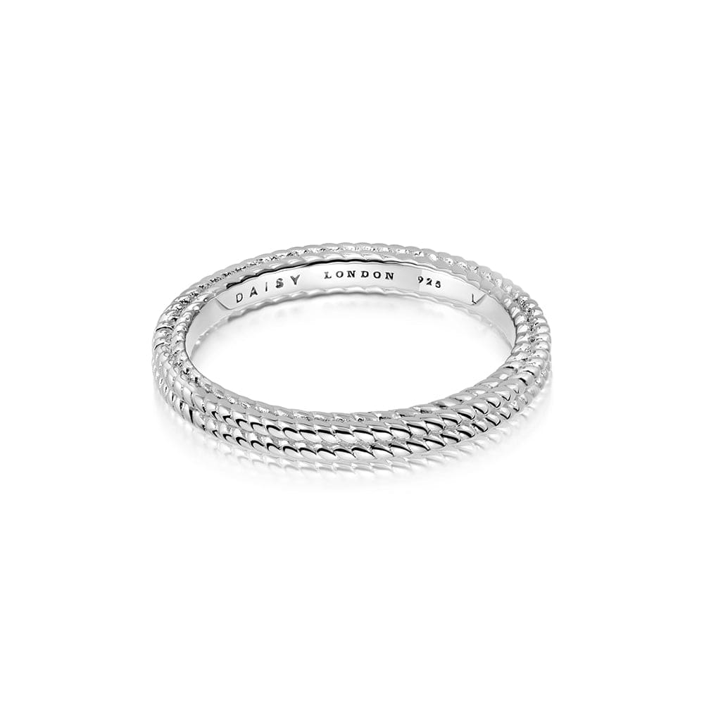 Double Rope Stacking Ring Sterling Silver