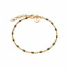 Treasures Green Beaded Bracelet 18ct Gold Plate