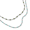 Treasures Green Beaded Necklace Sterling Silver