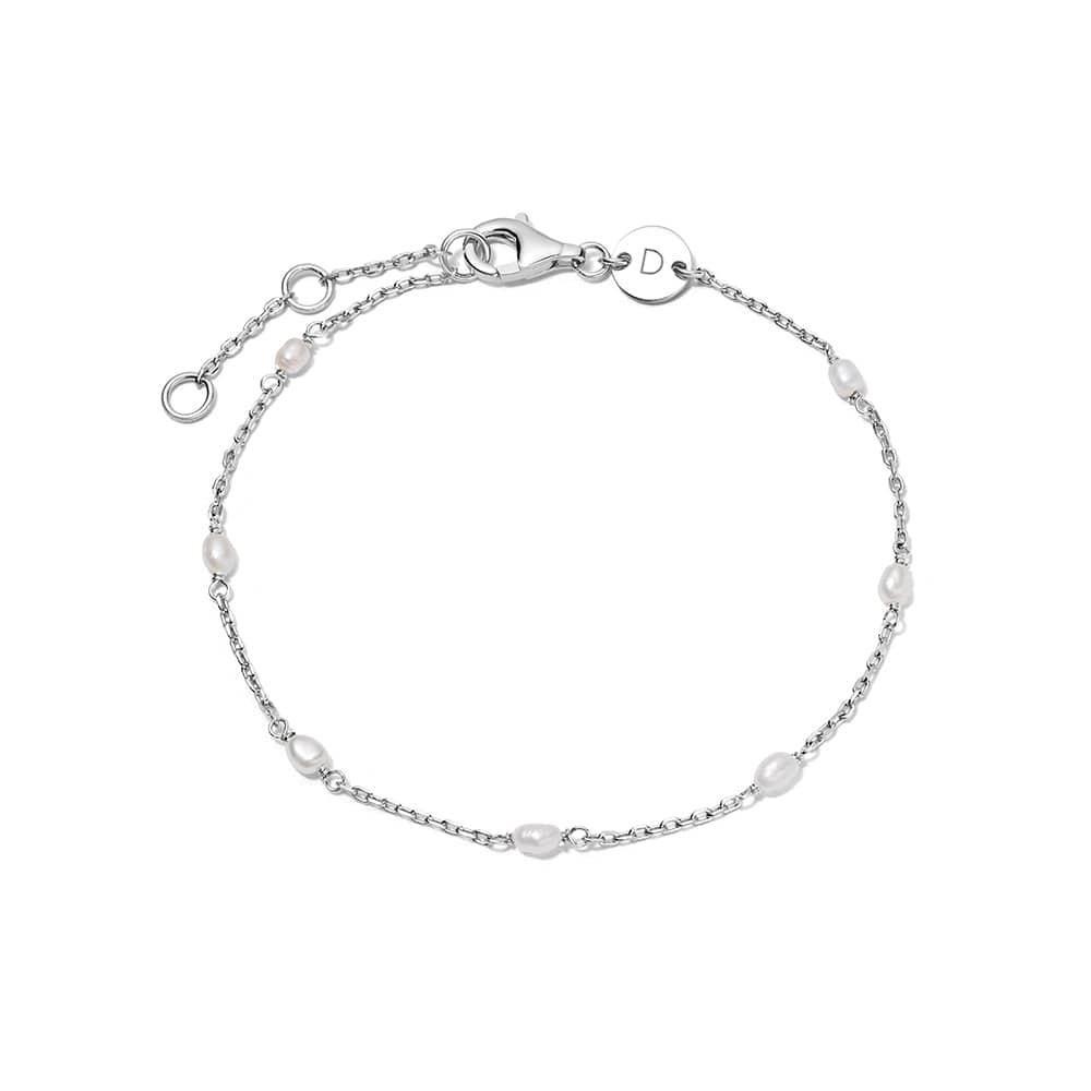 Seed Pearl Chain Bracelet Sterling Silver