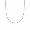 Treasures Turquoise Beaded Necklace 18ct Gold Plate