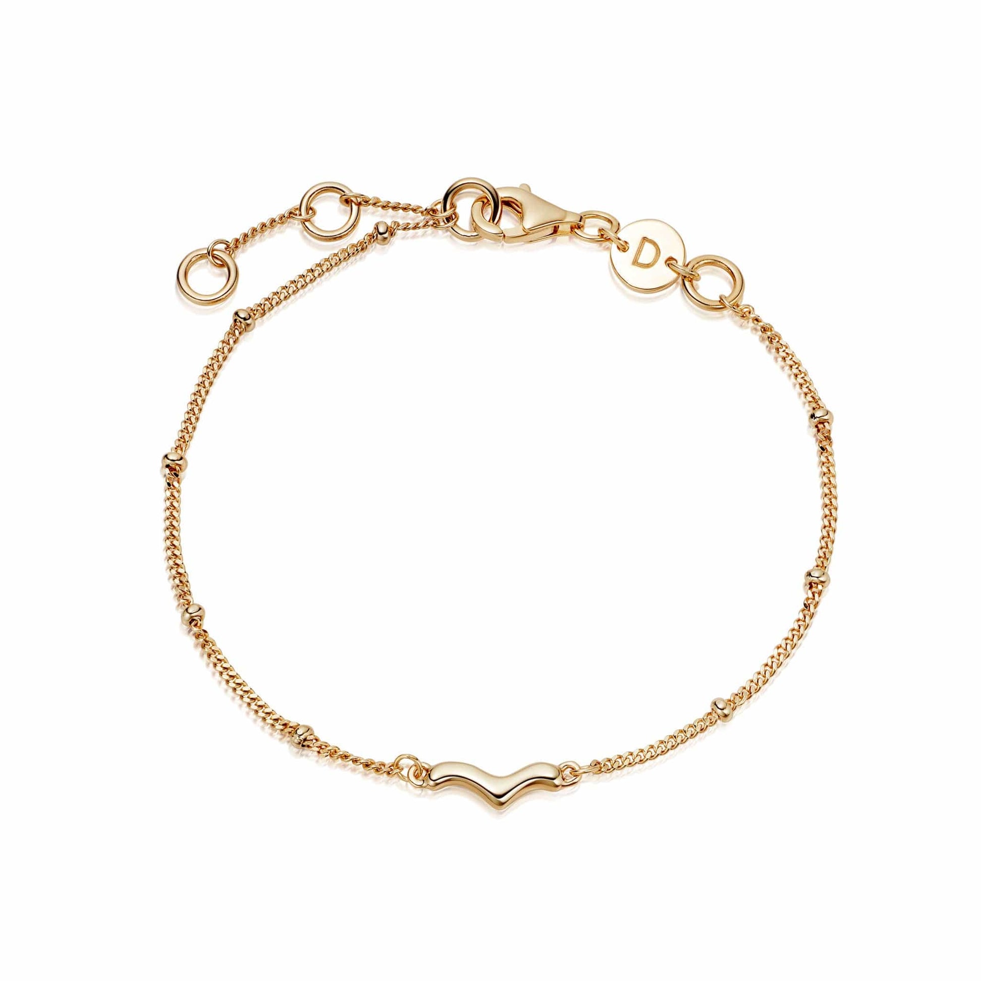 Treasures Wave Bobble Bracelet 18ct Gold Plate