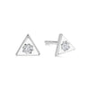 Triangle Sparkle Stud Earrings Sterling Silver