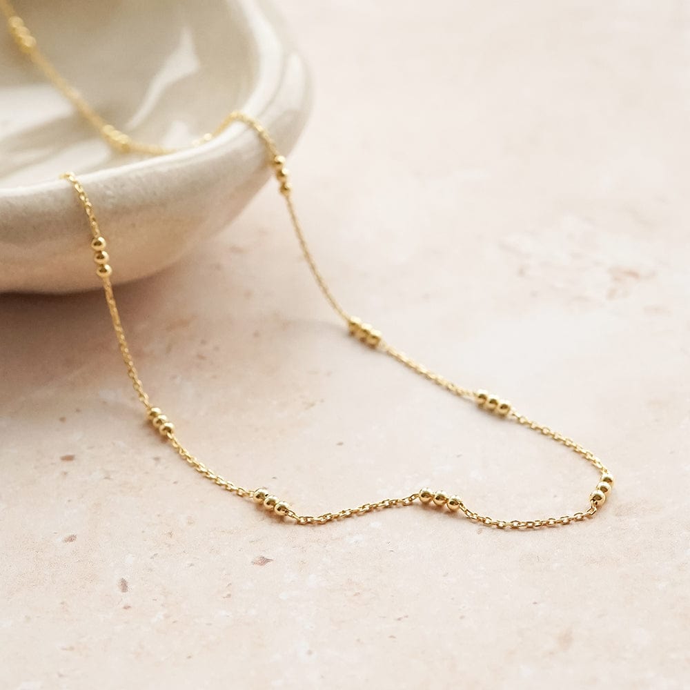 Triple Bead Chain Necklace 18ct Gold Plate