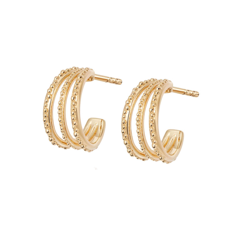 Large Huggie Hoop Earrings 18ct Gold - Daisy London