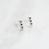 Triple Smokey Quartz Stud Earrings Sterling Silver