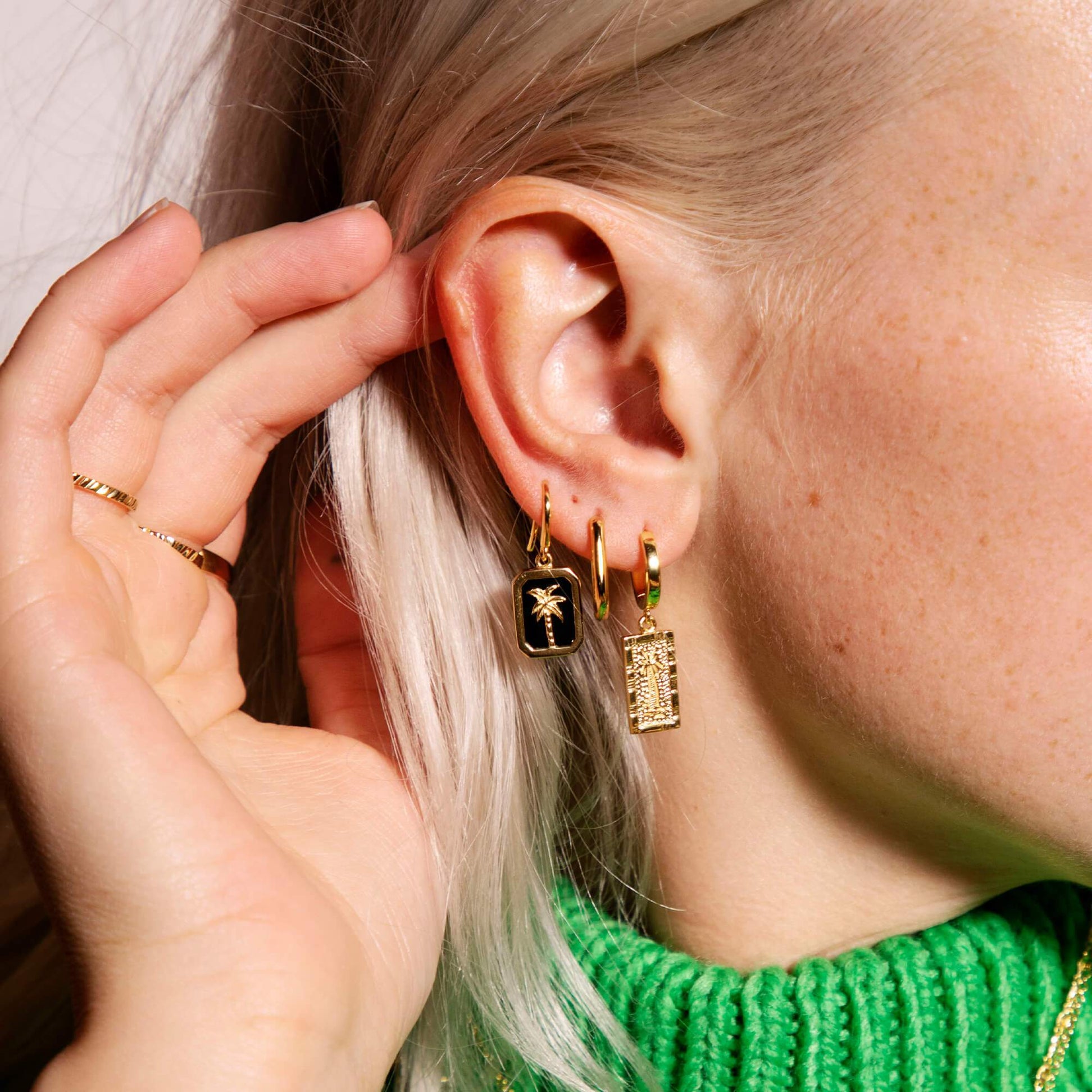 Palm Tree Earrings 18ct Gold Plate