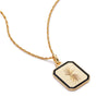 Bold Engraved Enamel Necklace 18ct Gold Plate