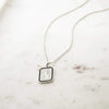 Bold Engraved Enamel Necklace Sterling Silver