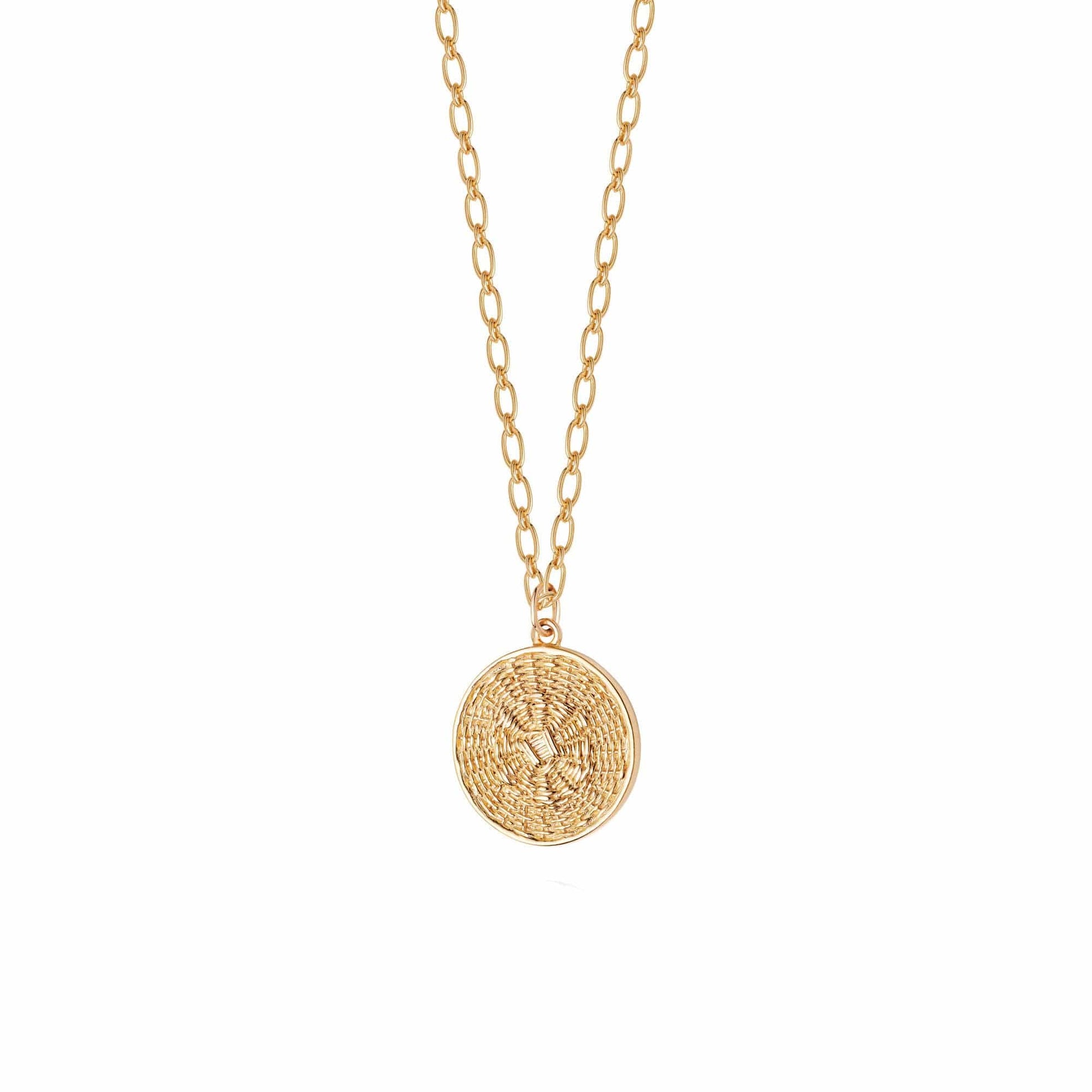 Woven Coin Necklace 18ct Gold Plate