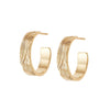 Woven Texture Hoop Earrings 18ct Gold Plate