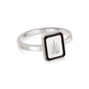 Engraved Palm Enamel Ring Sterling Silver